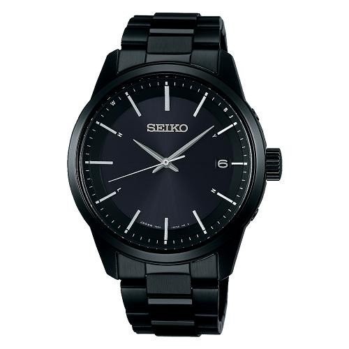 SEIKO 腕時計 ベーシックソーラー電波 ステンレスモデル SBTM257 ブラック