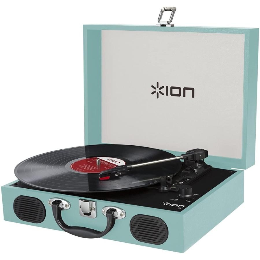 ION Audio スピーカー内蔵 スーツケース型レコードプレーヤー Vinyl Transport ブルー 0812715019488