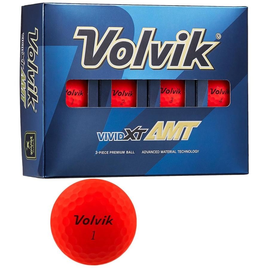 Volvik ボルビック ゴルフボール VIVID XT AMT DZ レッド 4582222449868