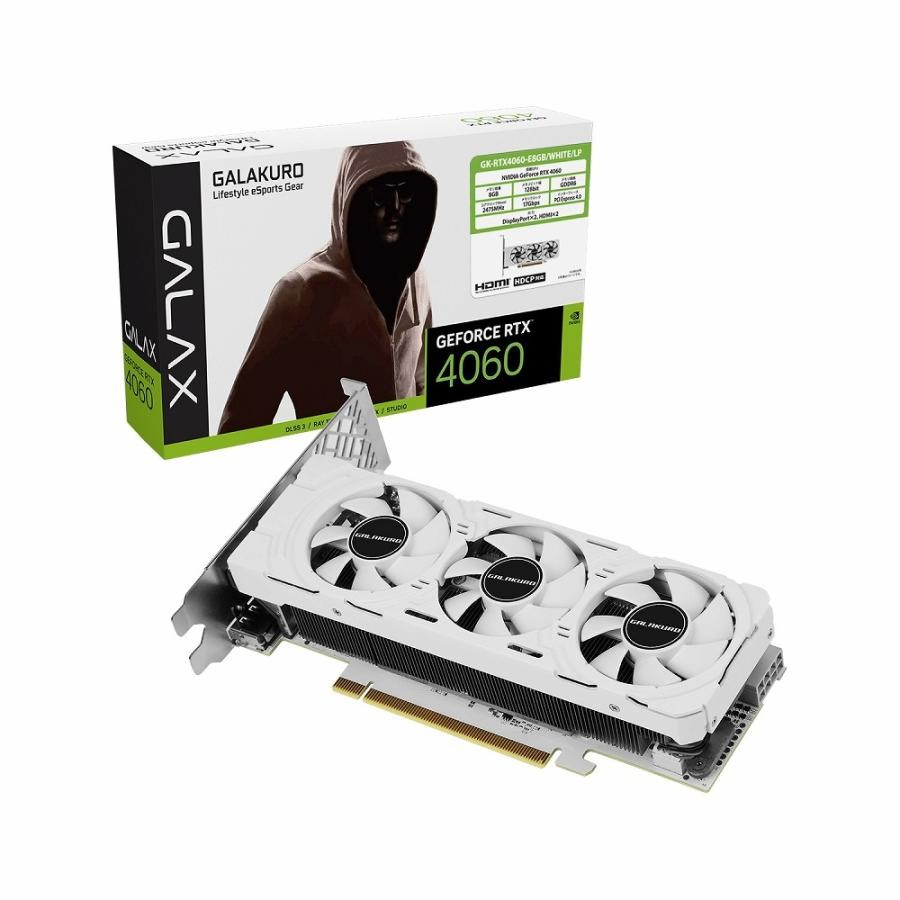 玄人志向 グラフィックボード GK-RTX4060-E8GB WHITE LP 4988755067881