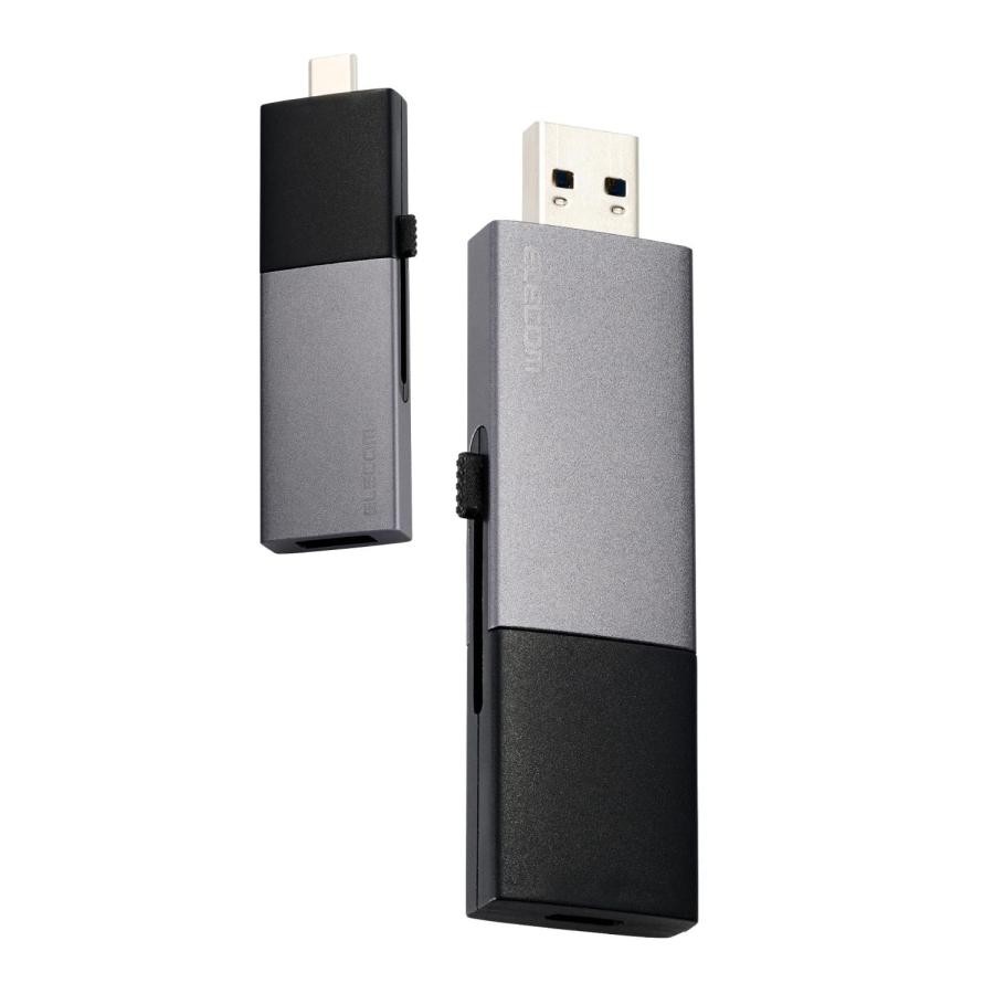 Elecom エレコム 外付けSSD 1TB USB3.2 Gen2 対応 スライド式 タイプC タイプA ブラック ESD-EWC1000GBK 4549550343183