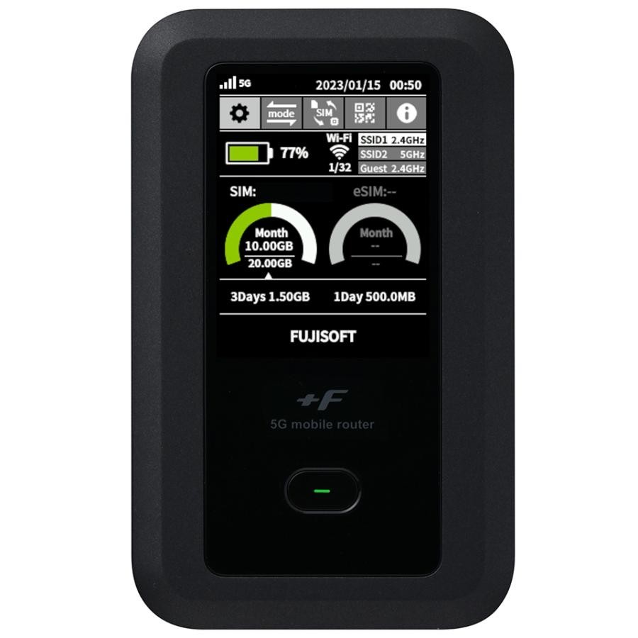 富士ソフト 5G対応Wi-Fiモバイルルーター +F FS050W　4956592640611