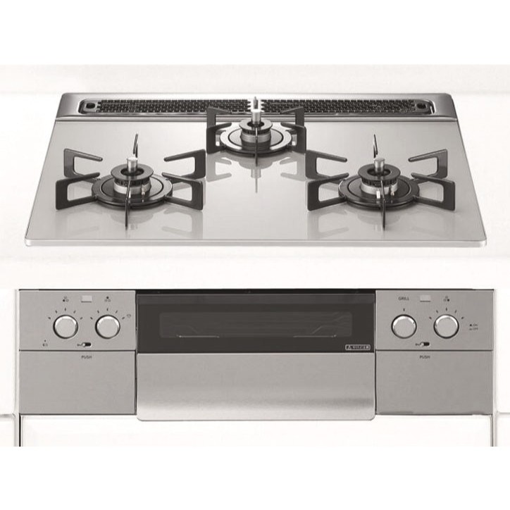 NORITZ ノーリツ ビルトインガスコンロ Nest N3WU5PWAP2STE 12A13A ムーンシルバー 4963658101641