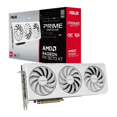 ASUS エイスース グラフィックボード PRIME RX9070XT O16G WHITE 0199291234246