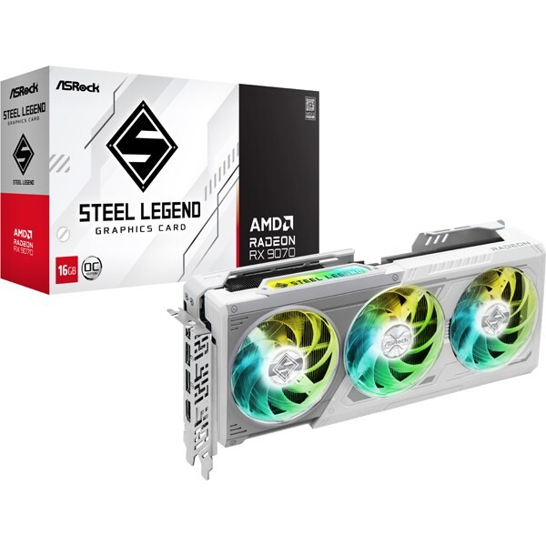 ASRock アスロック グラフィックボード Radeon RX 9070 XT Steel Legend 16G 4711581490451