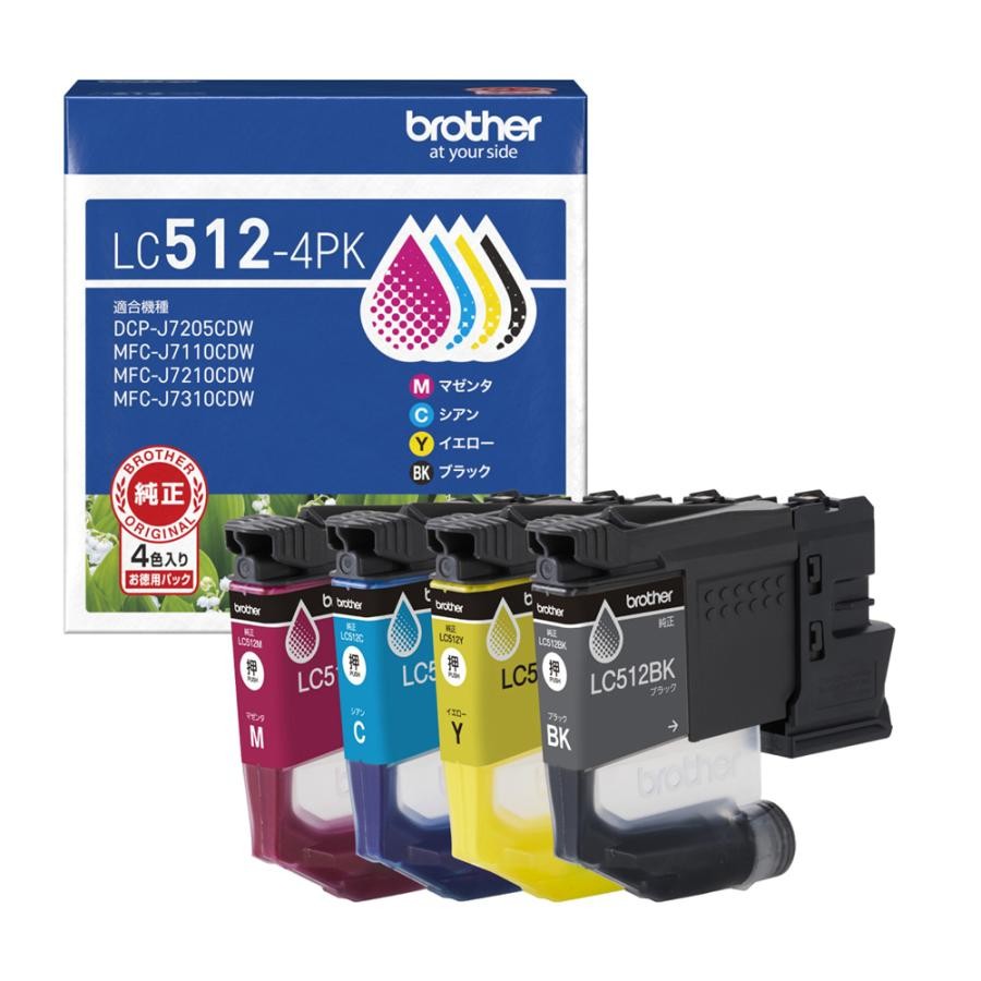 brother ブラザー インクカートリッジ LC512-4PK 4色パック 4977766848299