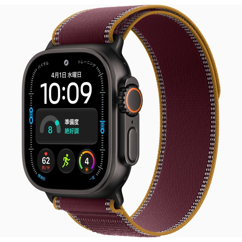 Apple Watch Ultra 4 GPS+Cellularモデル 49mm MJC34X/A ブラック・バーガンディトレイルループ S/M