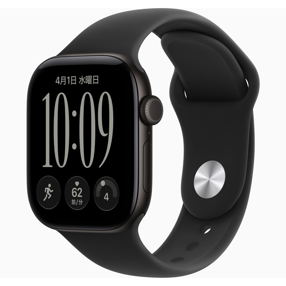 Apple Watch Series 12 GPSモデル 42mm MJEC4X/A ブラック・ブラックスポーツバンド M/L